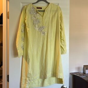 Yellow Embroidered Khaadi Kurta!